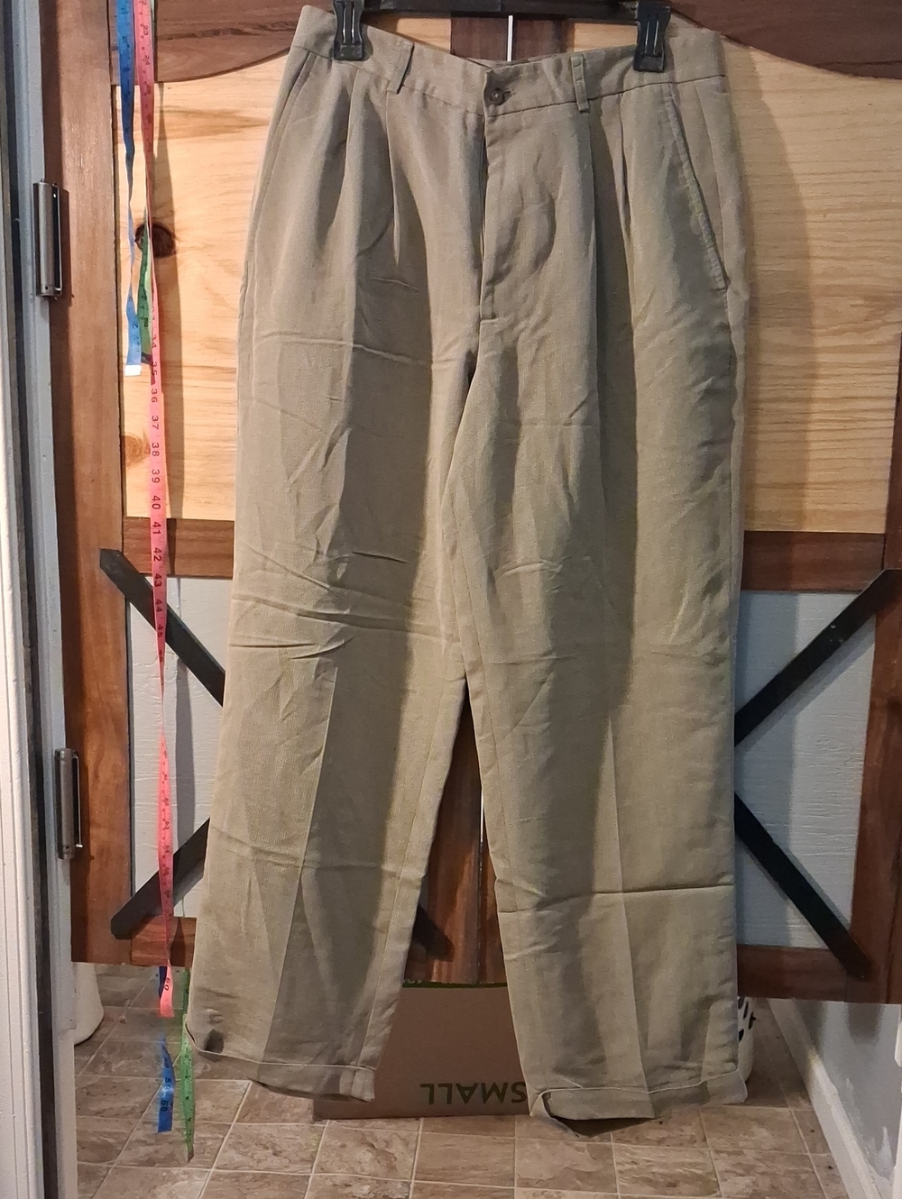 Claiborne Men's Pleated Chinos in Khaki